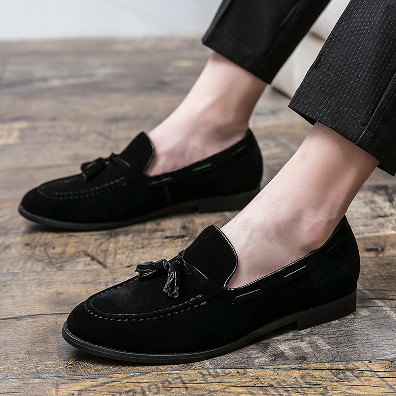 Men’s British Style Leather Tassel Loafers for Casual Elegance