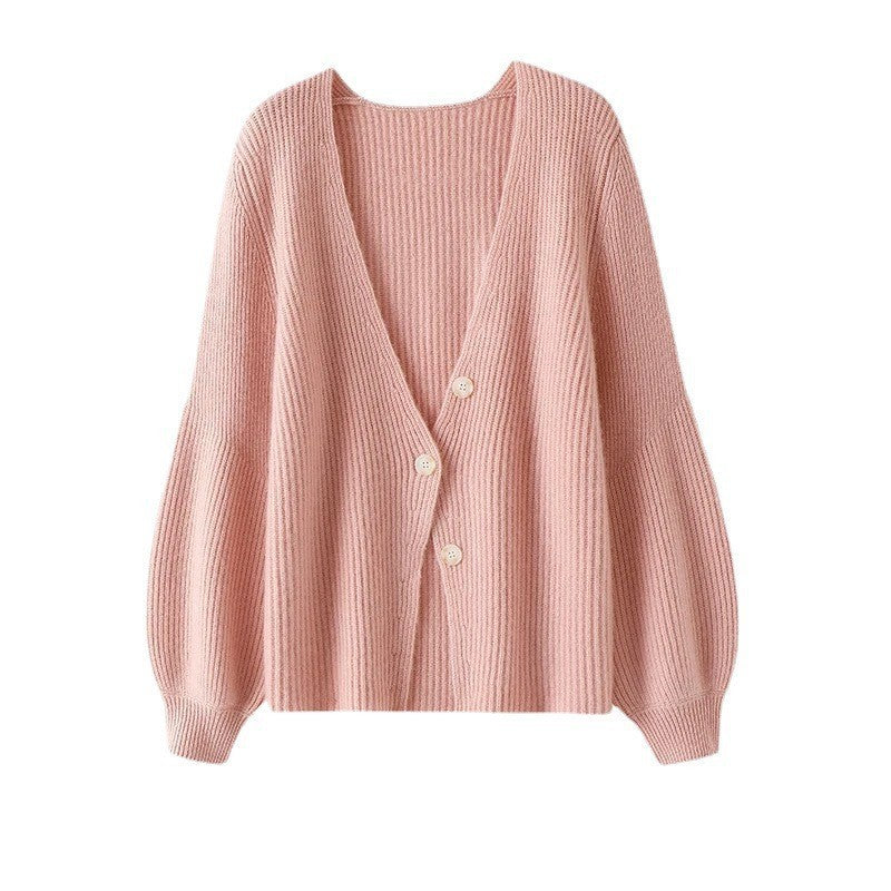 Women's Solid Color Loose Knitted Cardigan