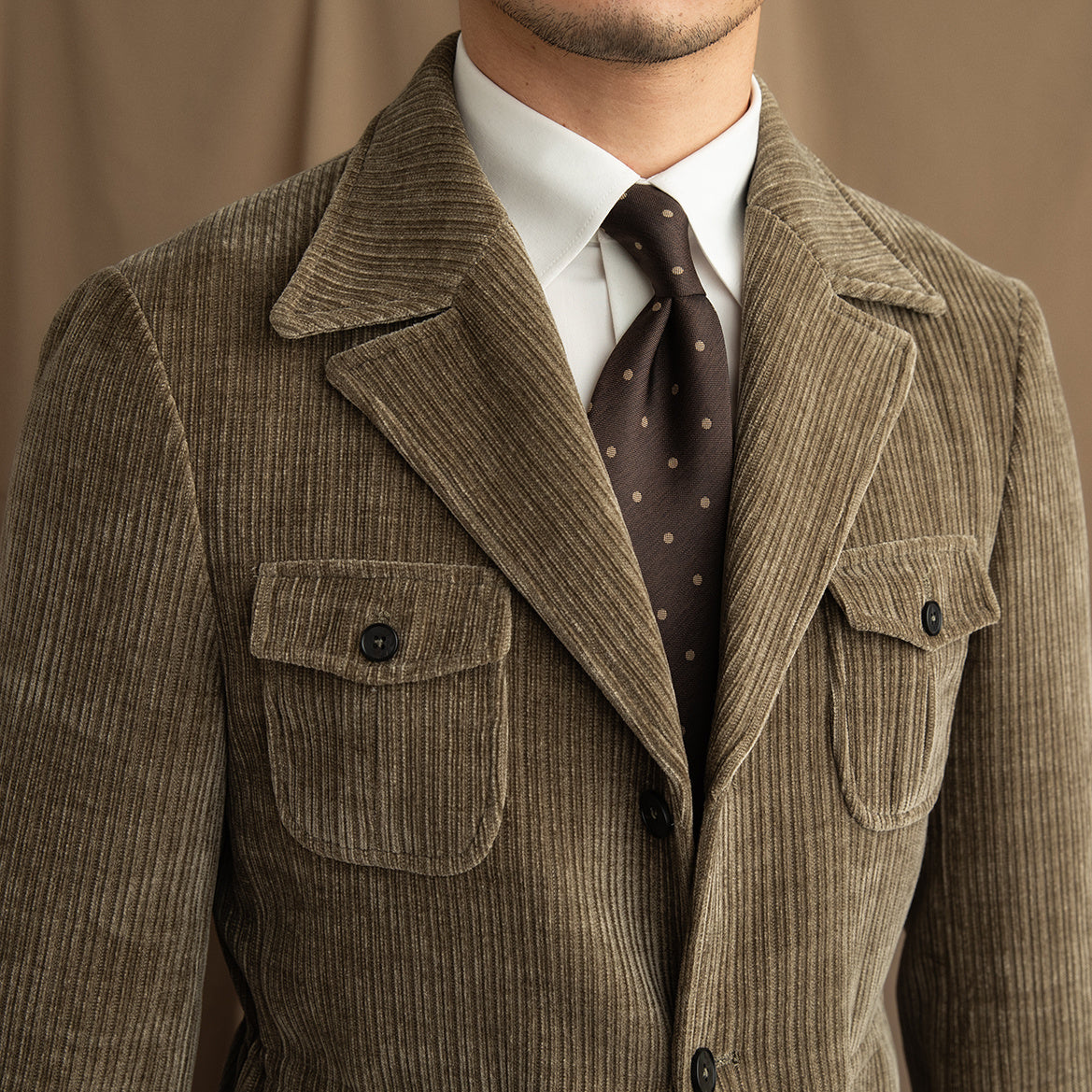 Mens Warm Winter Chenille Corduroy Jacket | High-end Blazer Coat