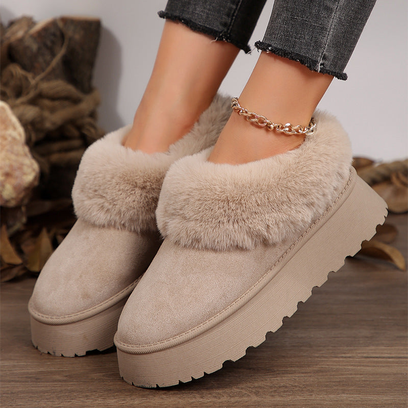Women's Cozy Cotton Plush Boots for Indoor and Outdoor Warmth