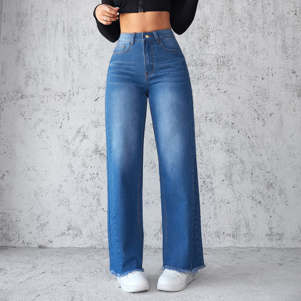 Women’s High-Waist Wide-Leg Denim Jeans for Effortless Casual Style