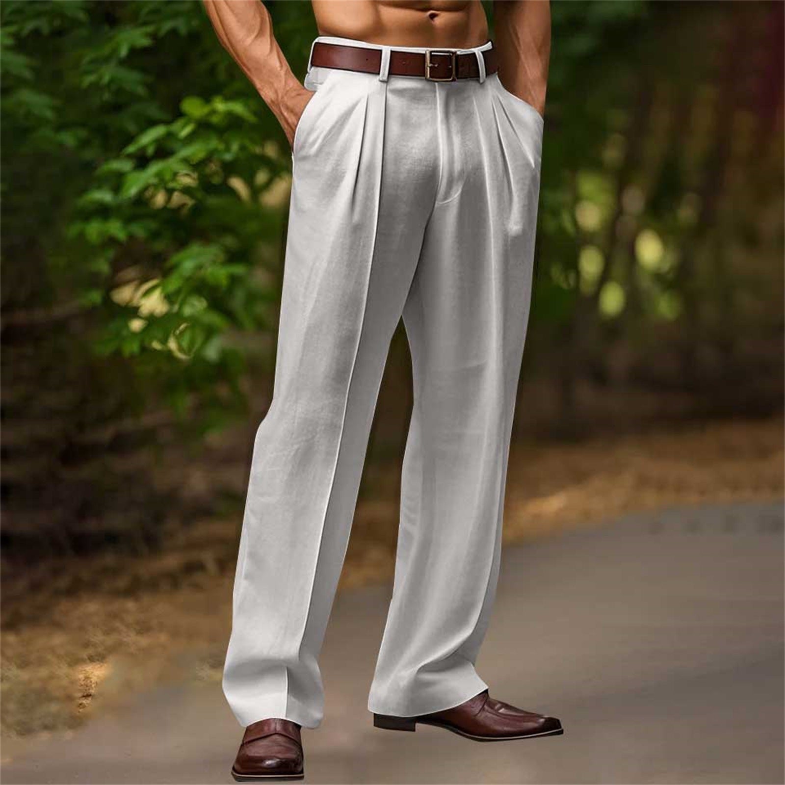 Men’s Cotton Linen Casual Trousers for Everyday Breathable Comfort