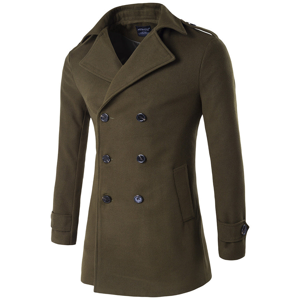Mens Double-breasted trench coat | Winter Classic Coat