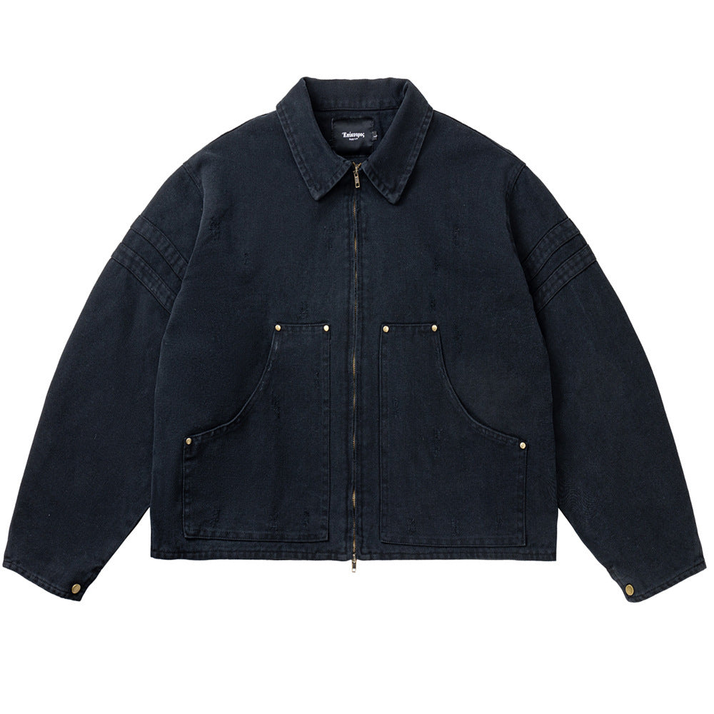 Mens Barnwind Heavy Canvas Cleanfit Washed Distressed Workwear Jacket