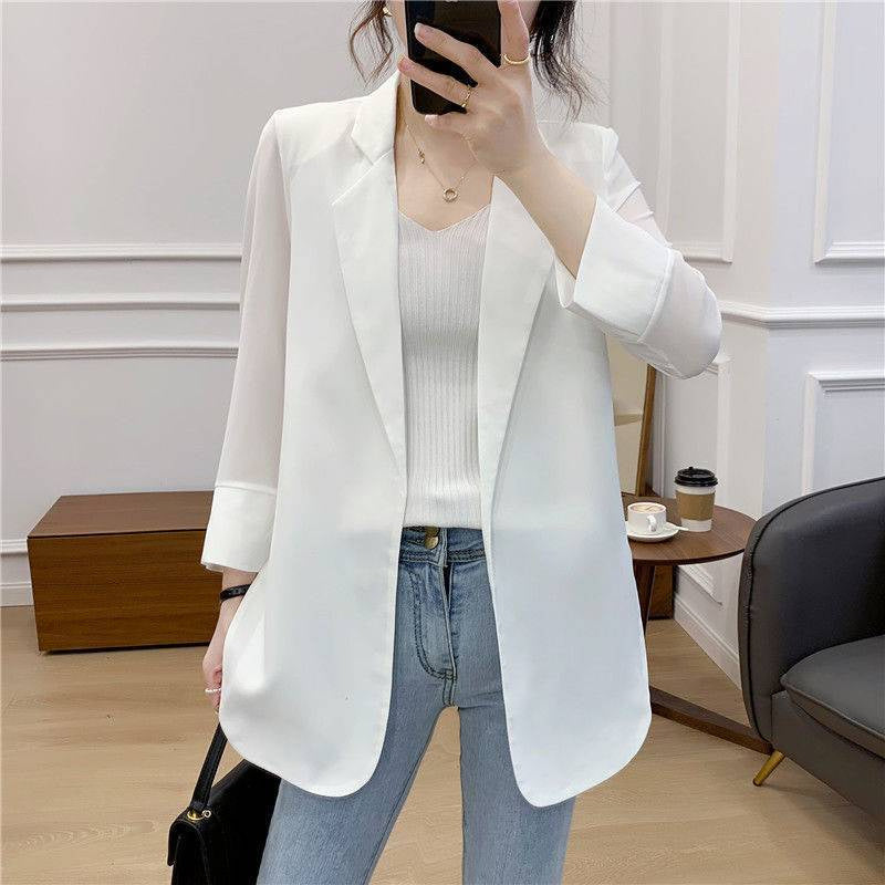 Women's Single-breasted Stand Collar Blazer Jacket | Slim Outerwear Office Suit Coat