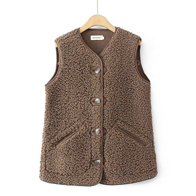 Women's Plus Size Lambswool Vest | Composite Suede Nap