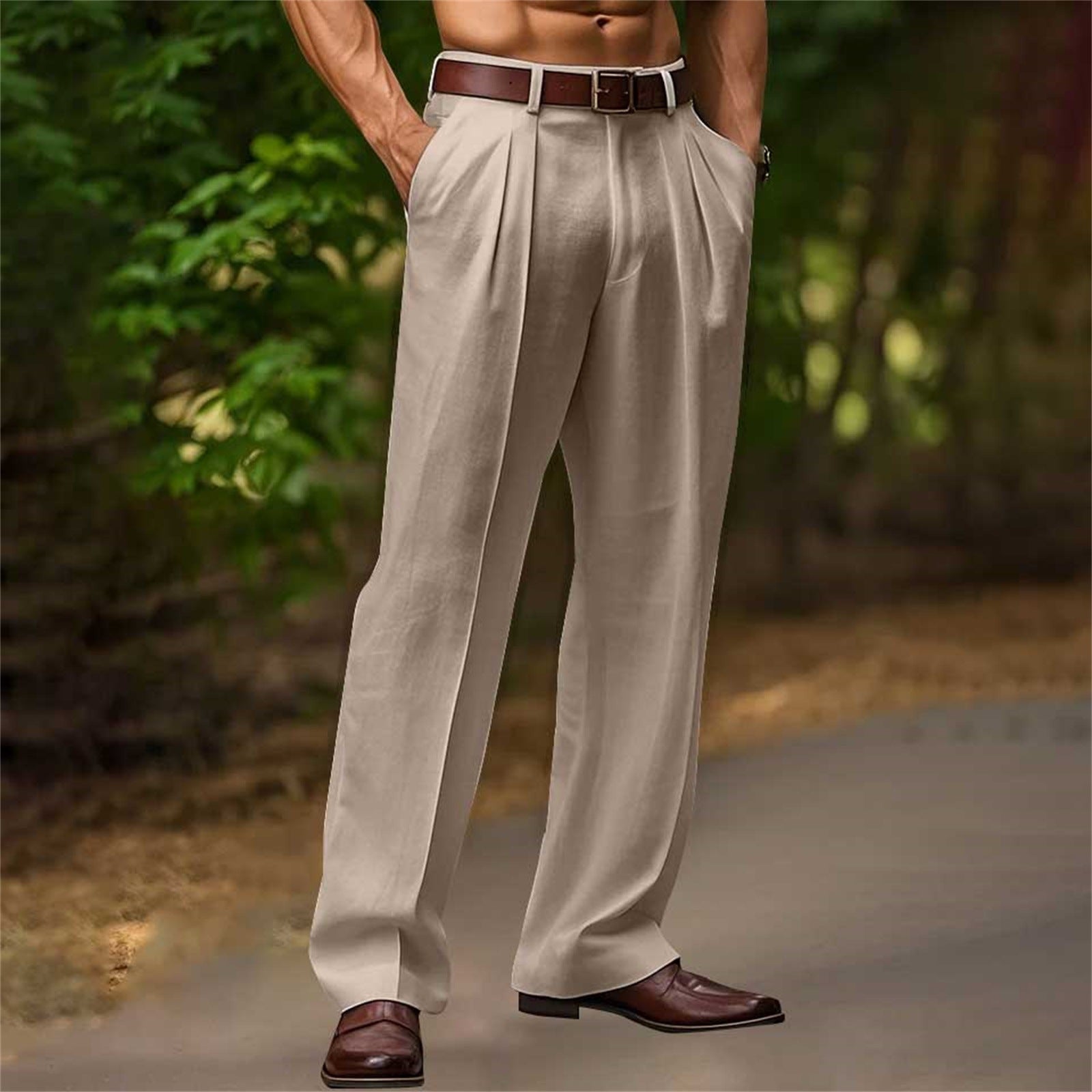 Men’s Cotton Linen Casual Trousers for Everyday Breathable Comfort