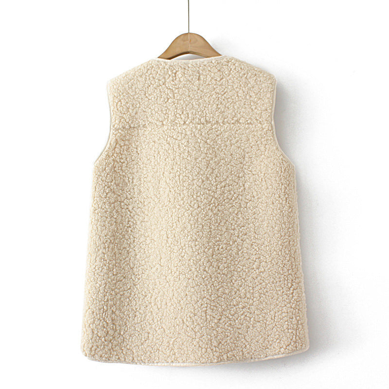 Women's Plus Size Lambswool Vest | Composite Suede Nap