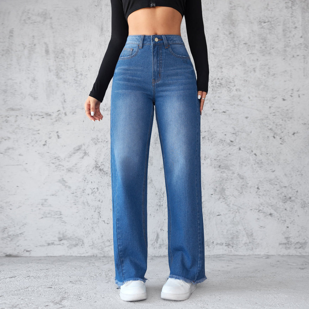 Women’s High-Waist Wide-Leg Denim Jeans for Effortless Casual Style