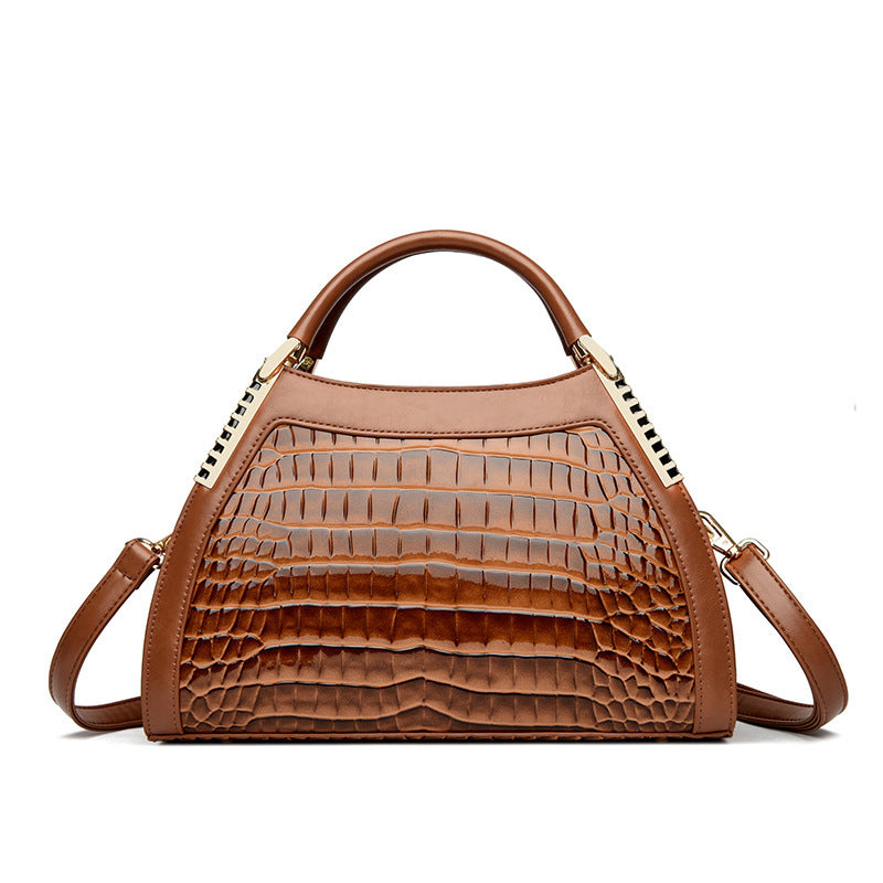 Women's Large-capacity Retro Handbag | Glossy Luxury Bag