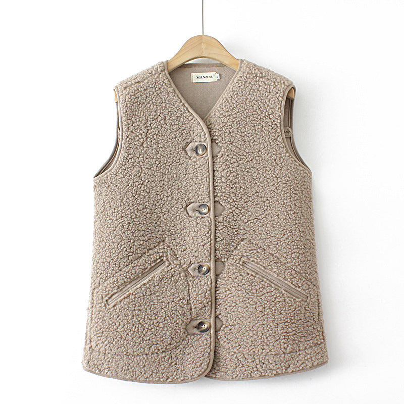 Women's Plus Size Lambswool Vest | Composite Suede Nap