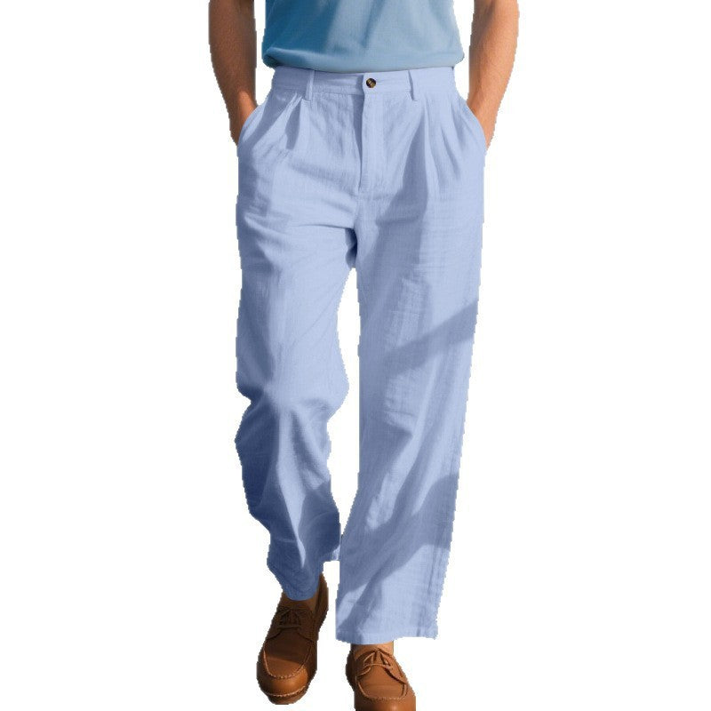 Men’s Straight Linen Business Pants for Comfortable Everyday Elegance