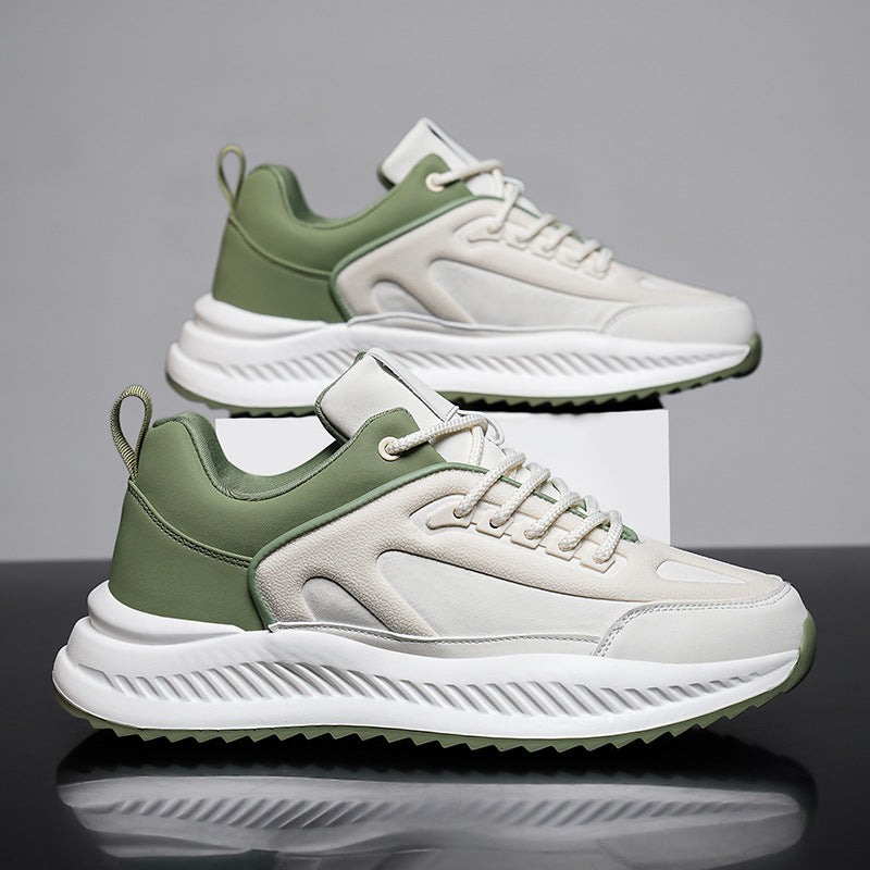 Men's Platform Lightweight Soft Sole Sports Leather Casual Sneakers