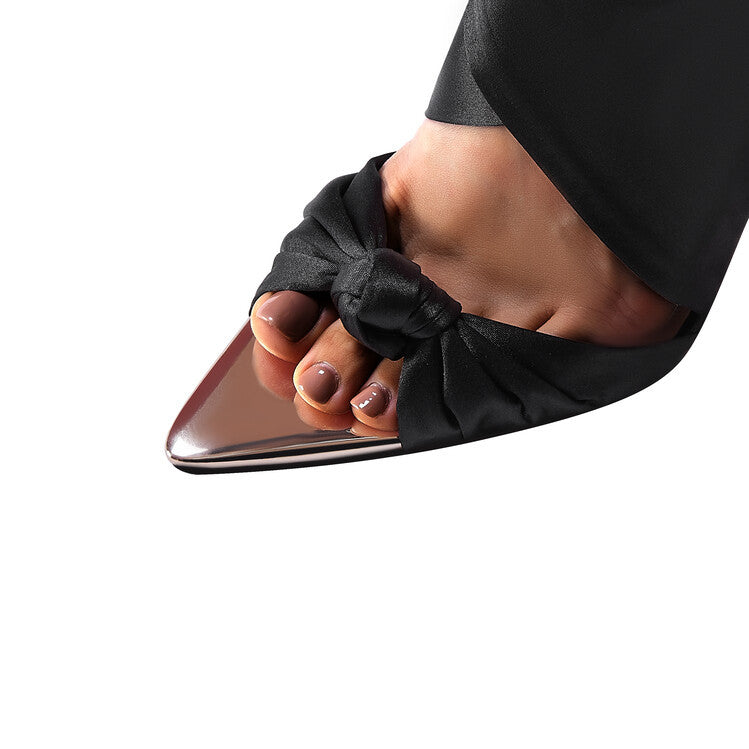 Womens Lace-up Open Toe High Heels Pointed Sandals