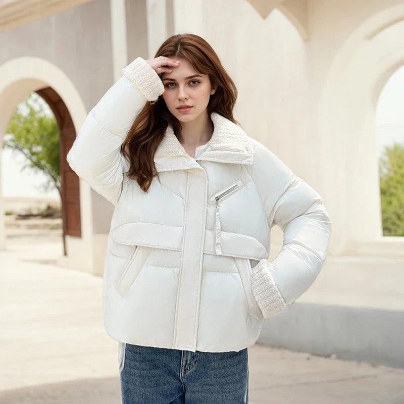 Womens Trendy Cotton Padded Coats | Loose Cropped Puffer Jackets