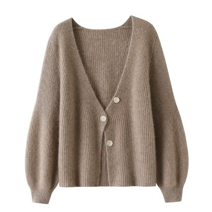 Women's Solid Color Loose Knitted Cardigan