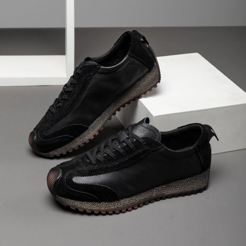 Mens Comfortable Leather Sneakers | Retro Sports Casual Shoes
