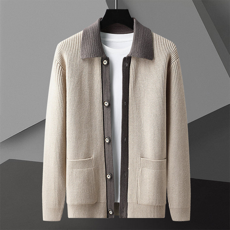 Men's Woven Sweater Coat for Timeless Comfort and Classic Old Money Style