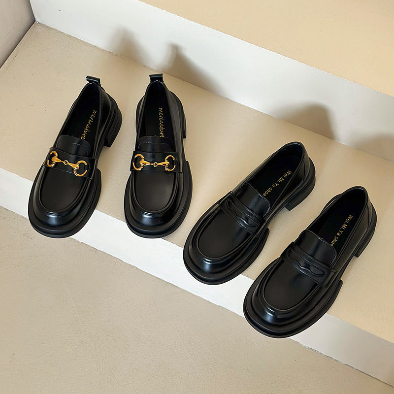 Womens One Pedal Loafer | Metal Buckle All-match Soft Thin Shoes