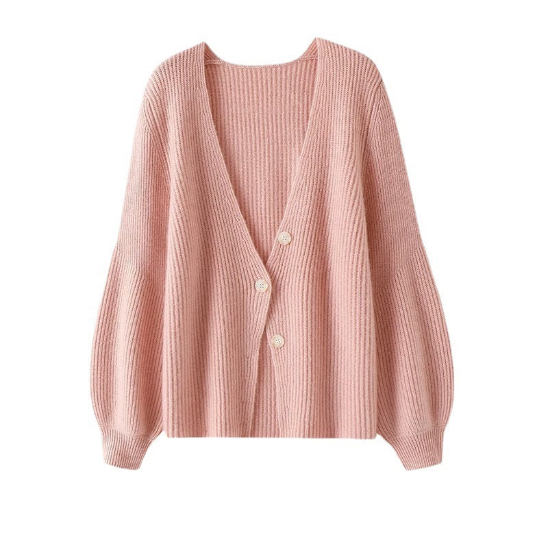 Women's Solid Color Loose Knitted Cardigan