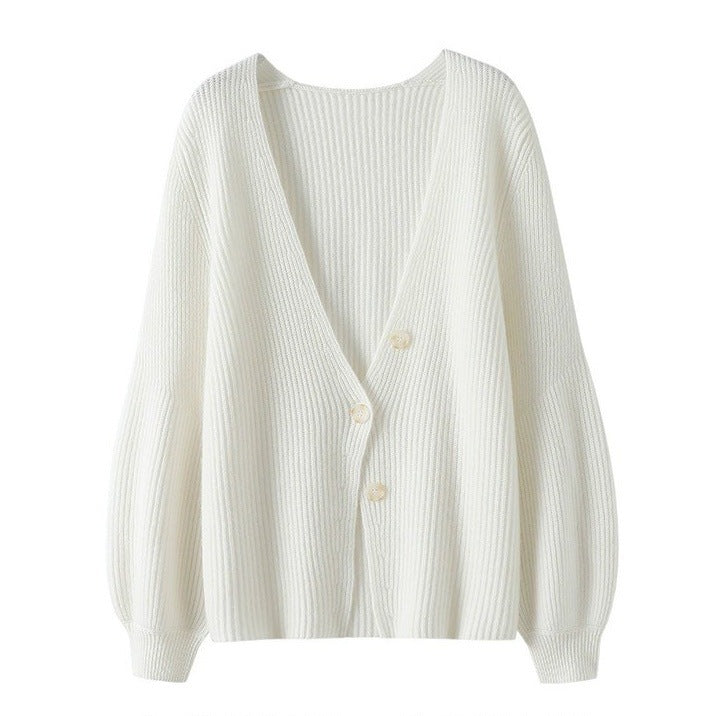 Women's Solid Color Loose Knitted Cardigan