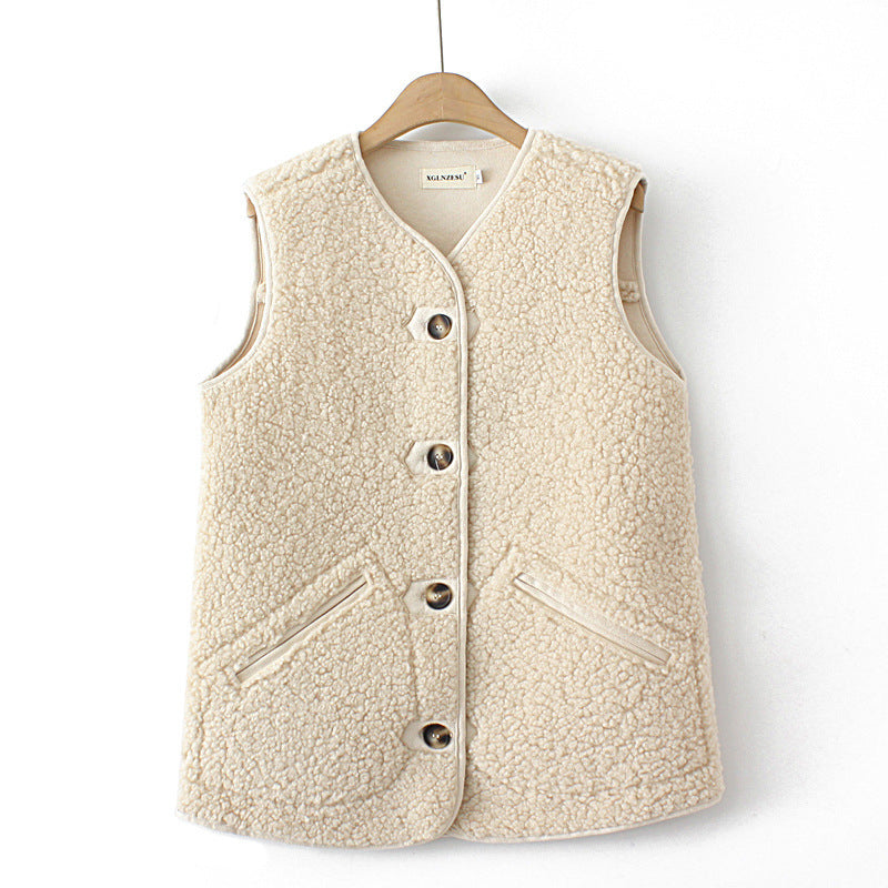 Women's Plus Size Lambswool Vest | Composite Suede Nap