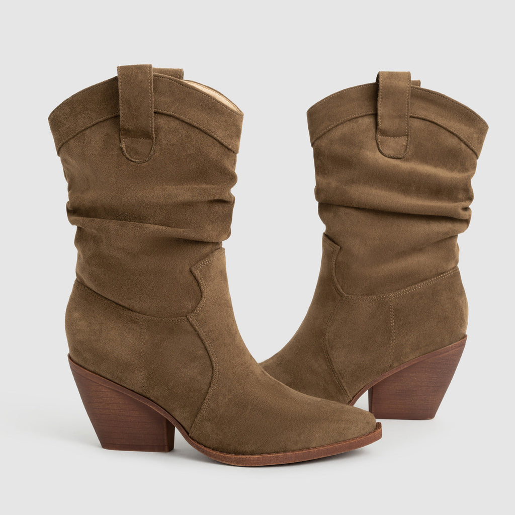 Thick Heel Brown High Heels Women's Ankle Boots