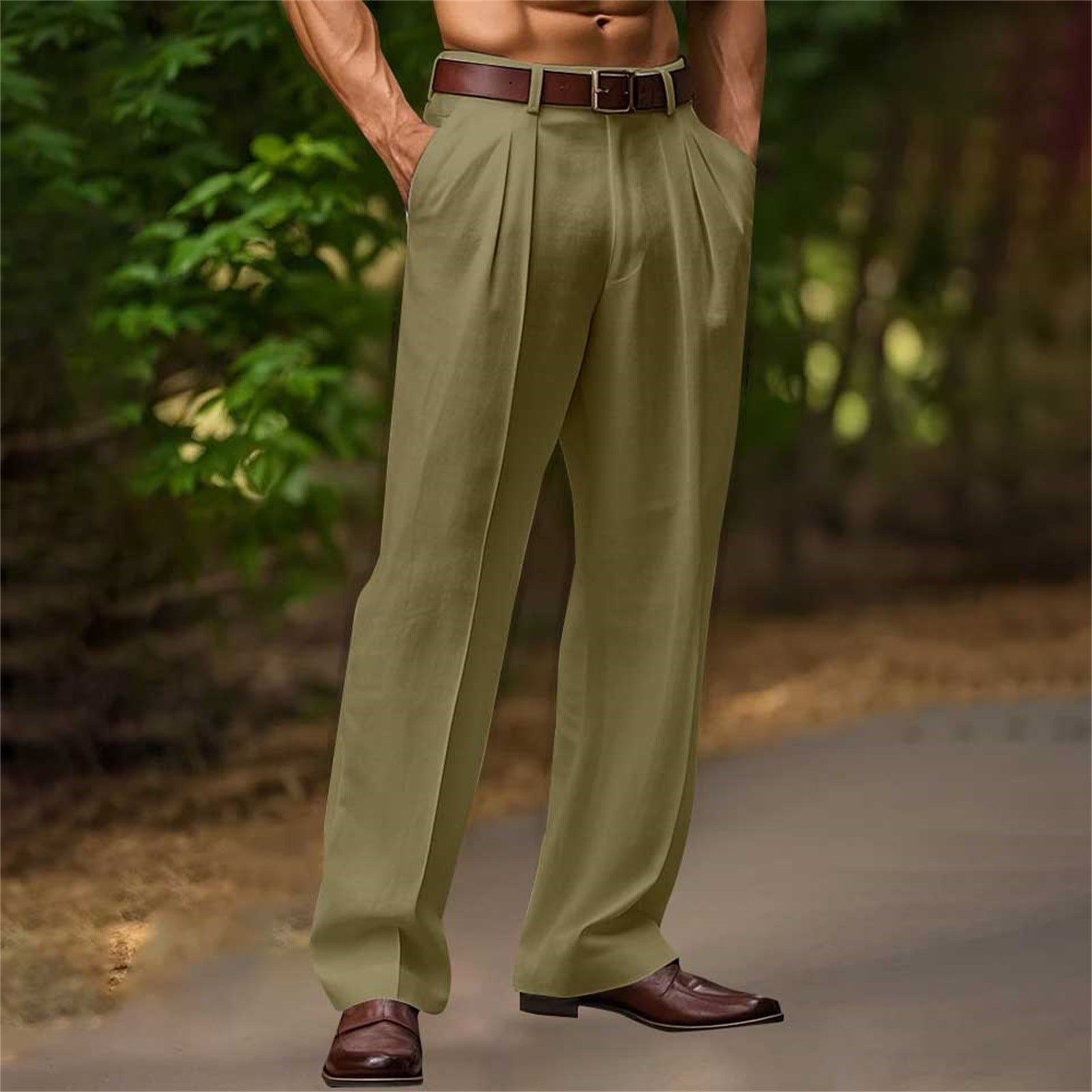 Men’s Cotton Linen Casual Trousers for Everyday Breathable Comfort