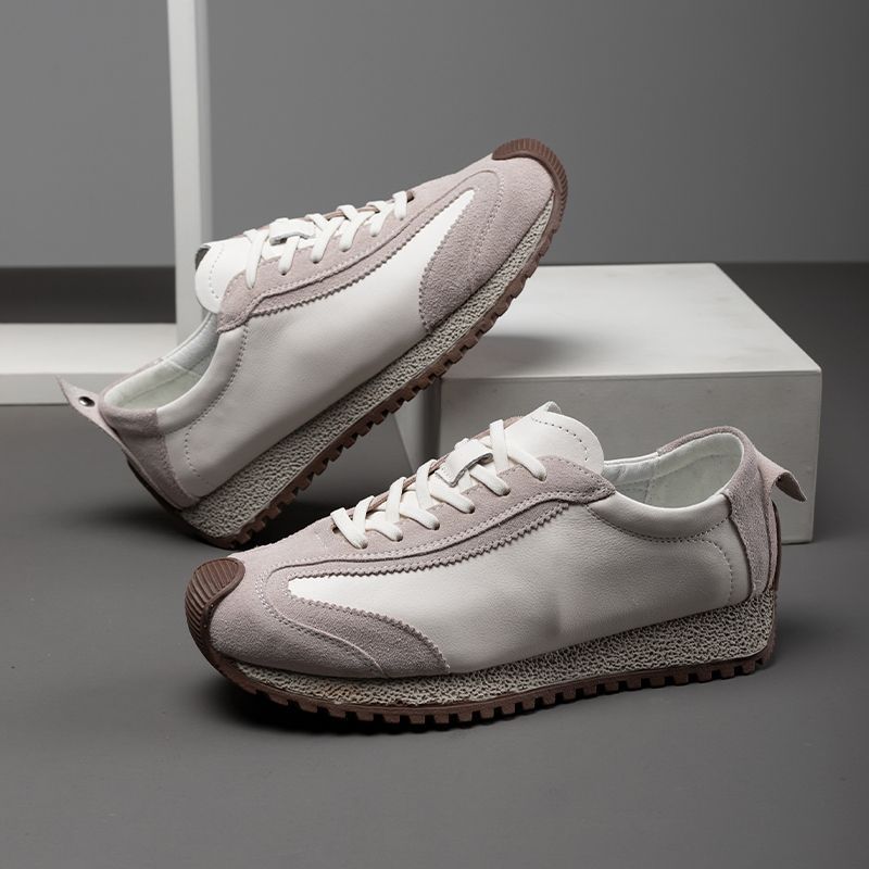 Mens Comfortable Leather Sneakers | Retro Sports Casual Shoes