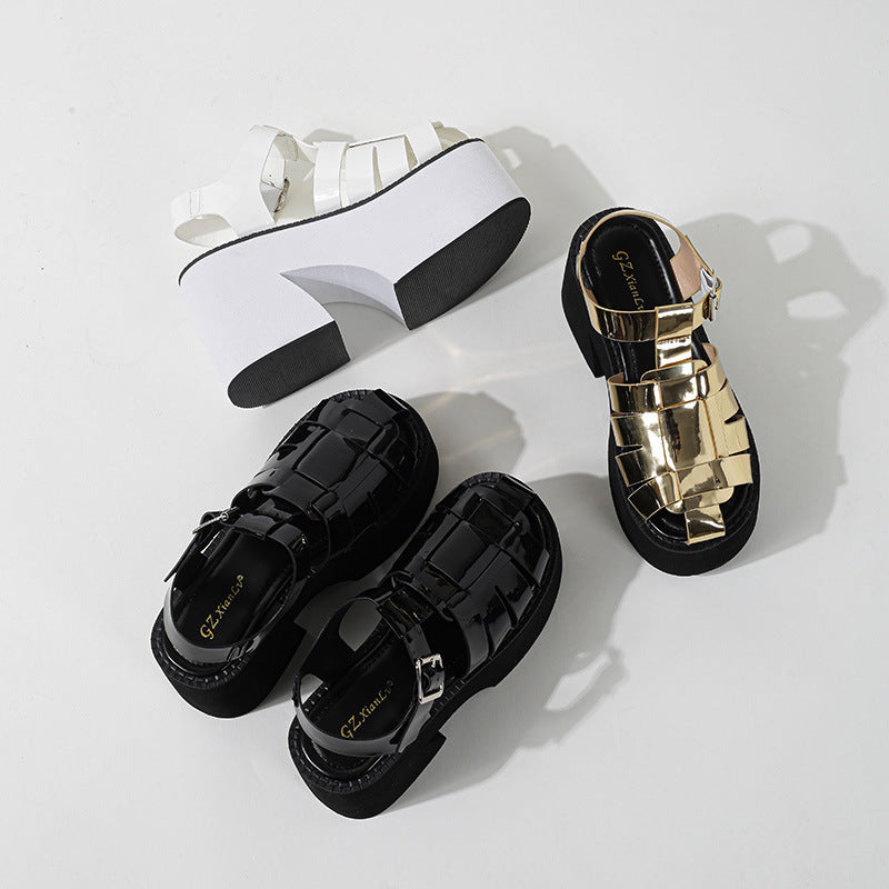 Women's Chunky Platform Sandals with High Heels and Open Toe