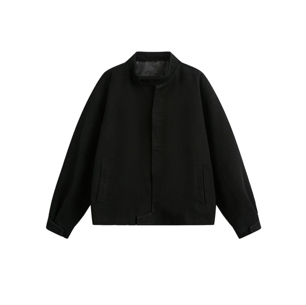 Womens American Retro Simple Loose Padded Shoulder Jacket