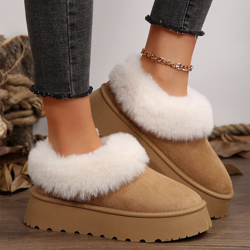 Women's Cozy Cotton Plush Boots for Indoor and Outdoor Warmth