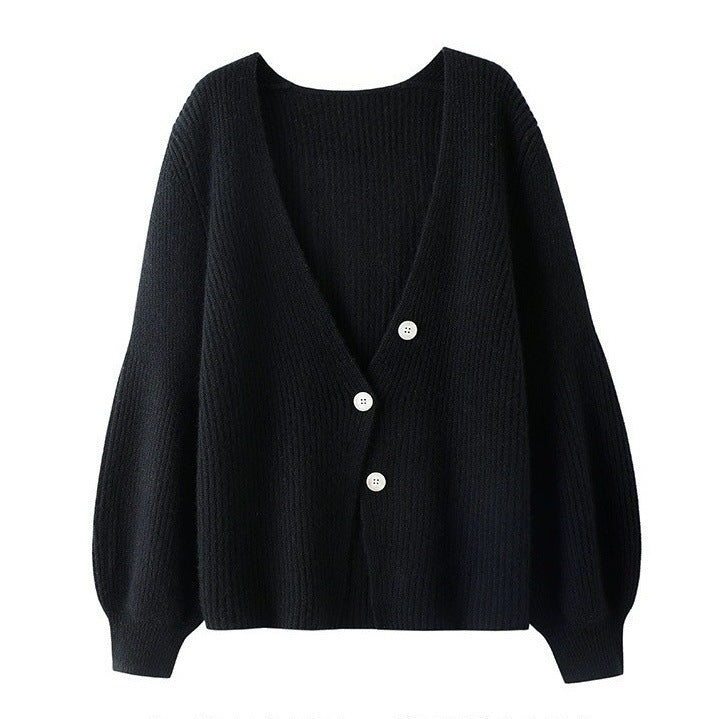 Women's Solid Color Loose Knitted Cardigan