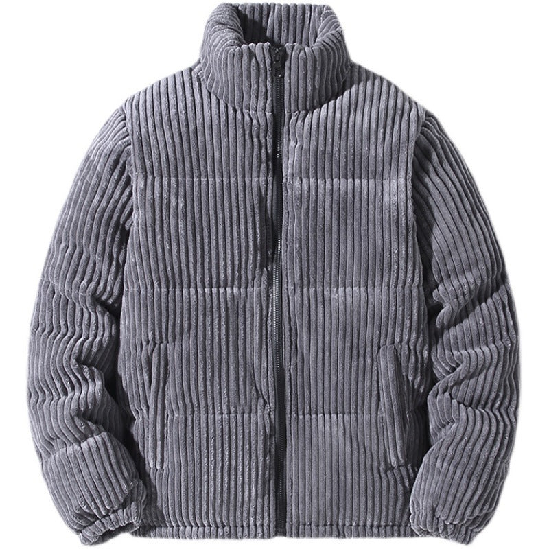 Men's Suede Cotton Puffer Coat for Warmth Comfort and Outdoor Style