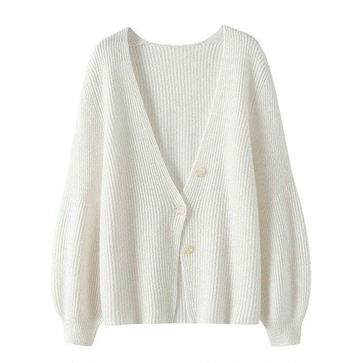 Women's Solid Color Loose Knitted Cardigan